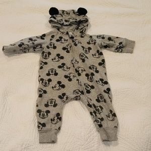 H&M Baby fleece full zip onesie with Mickey print